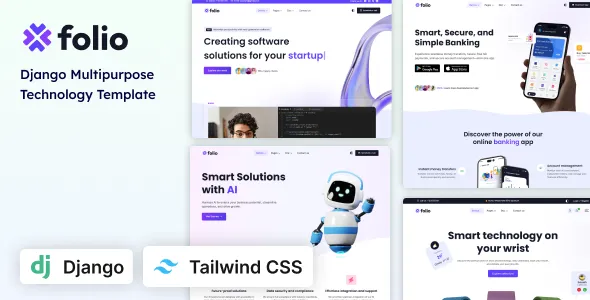 Folio - Multipurpose AI, SaaS & Technology Tailwind CSS Django Template